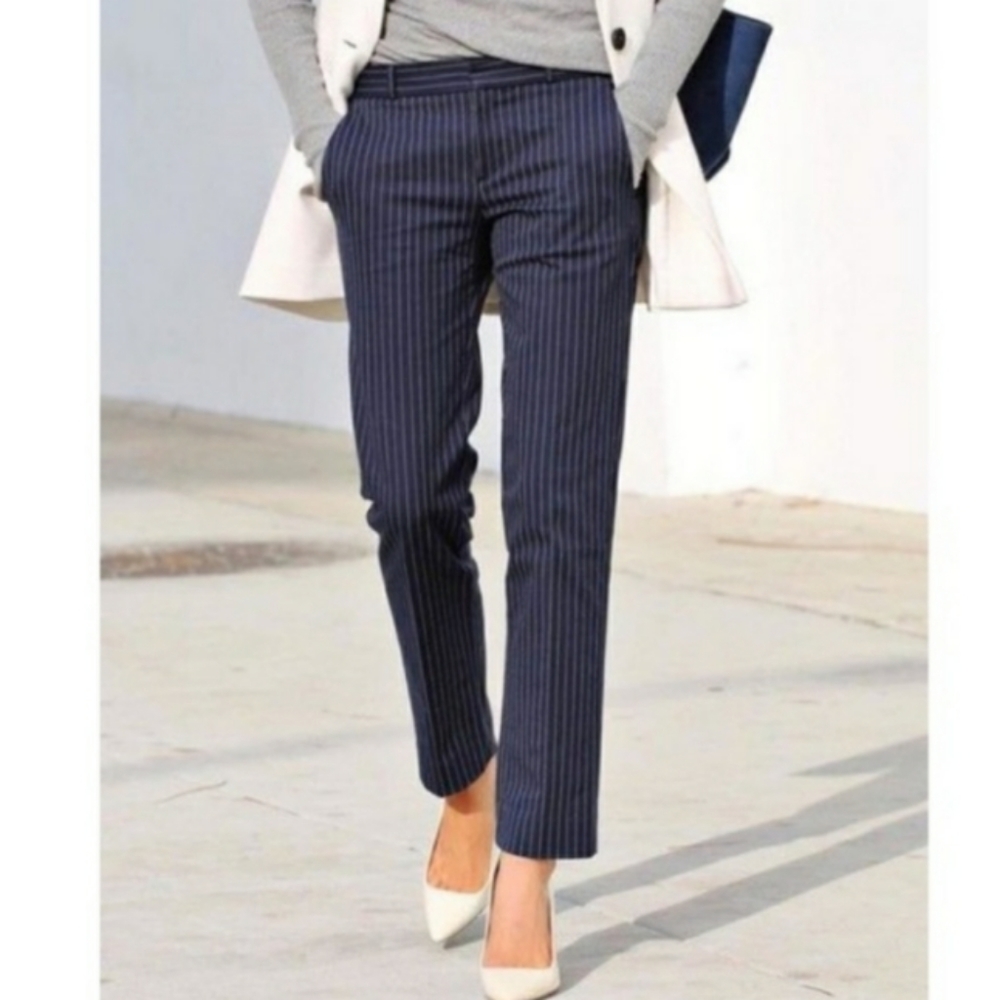 J Crew city fit pinstripe dress pants 0